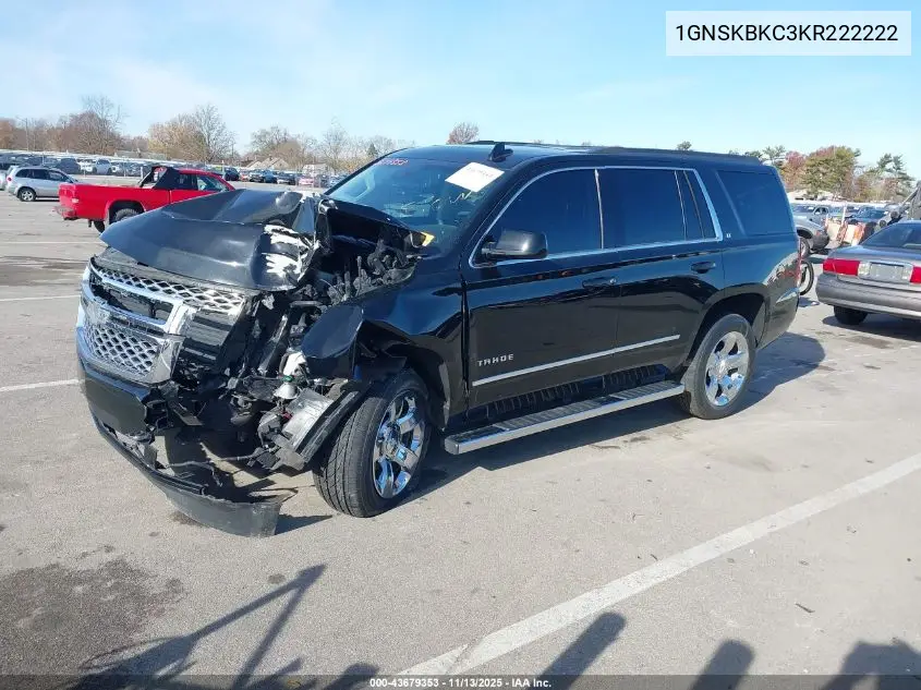 1GNSKBKC3KR222222 2019 Chevrolet Tahoe Lt