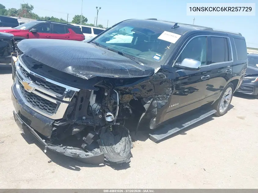 2019 Chevrolet Tahoe Premier VIN: 1GNSKCKC6KR257729 Lot: 45651026