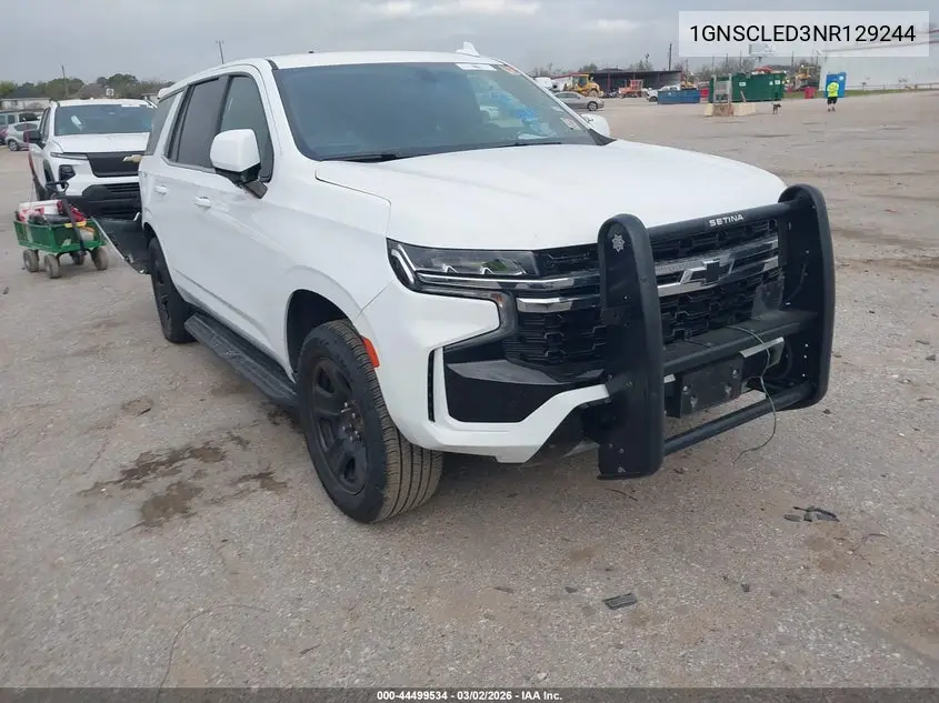 2022 Chevrolet Tahoe 2Wd Commercial Fleet VIN: 1GNSCLED3NR129244 Lot: 44499534