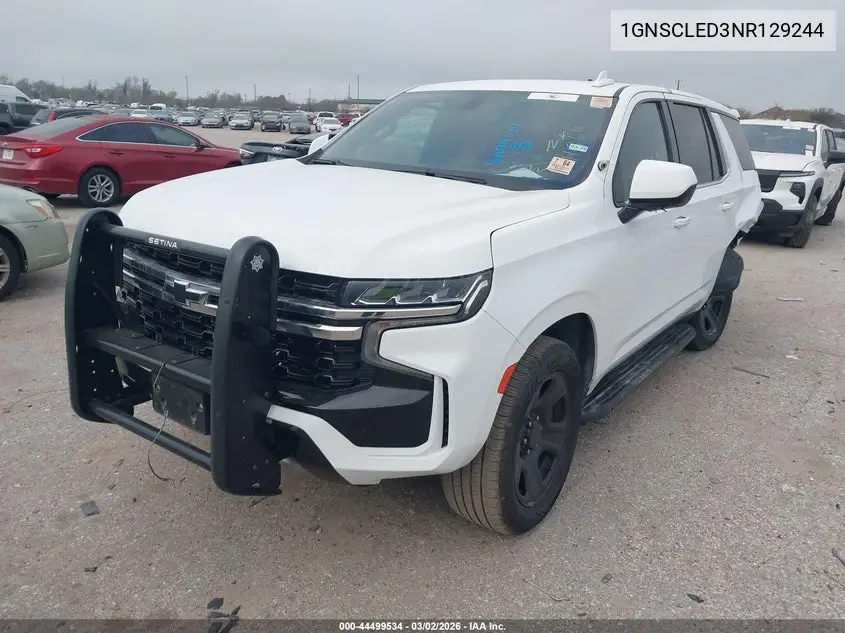 2022 Chevrolet Tahoe 2Wd Commercial Fleet VIN: 1GNSCLED3NR129244 Lot: 44499534