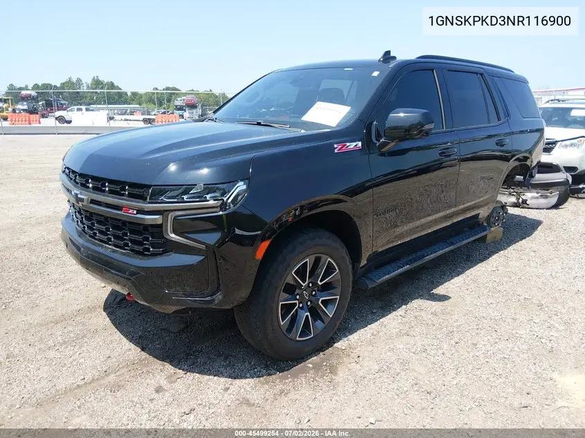 2022 Chevrolet Tahoe 4Wd Z71 VIN: 1GNSKPKD3NR116900 Lot: 45499254
