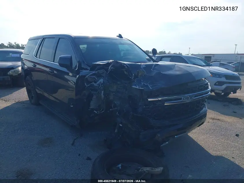 2022 Chevrolet Tahoe 2Wd Commercial Fleet VIN: 1GNSCLED1NR334187 Lot: 45521949