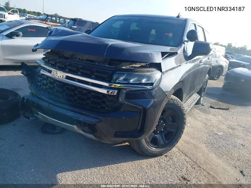 2022 Chevrolet Tahoe 2Wd Commercial Fleet VIN: 1GNSCLED1NR334187 Lot: 45521949