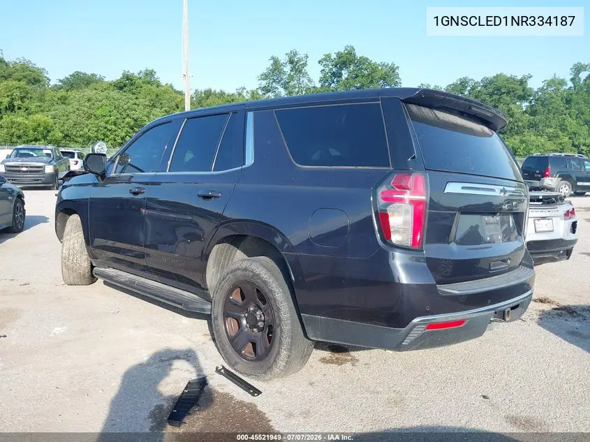 2022 Chevrolet Tahoe 2Wd Commercial Fleet VIN: 1GNSCLED1NR334187 Lot: 45521949