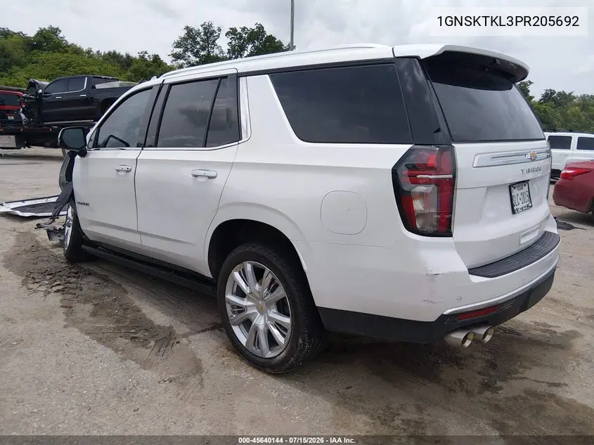 2023 Chevrolet Tahoe 4Wd High Country VIN: 1GNSKTKL3PR205692 Lot: 45640144