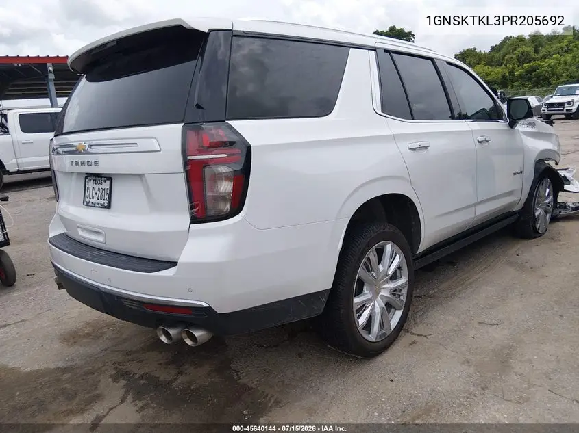 2023 Chevrolet Tahoe 4Wd High Country VIN: 1GNSKTKL3PR205692 Lot: 45640144