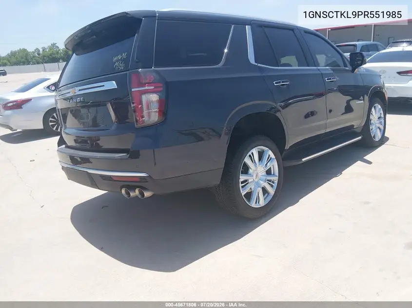 2023 Chevrolet Tahoe 2Wd High Country VIN: 1GNSCTKL9PR551985 Lot: 45671806