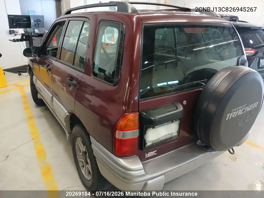 2002 Chevrolet Tracker VIN: 2CNBJ13C826945267 Lot: 20269184