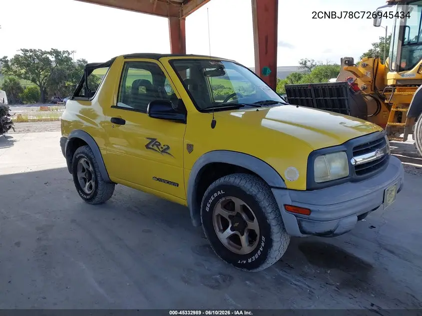 2002 Chevrolet Tracker Zr2 VIN: 2CNBJ78C726945434 Lot: 45332989