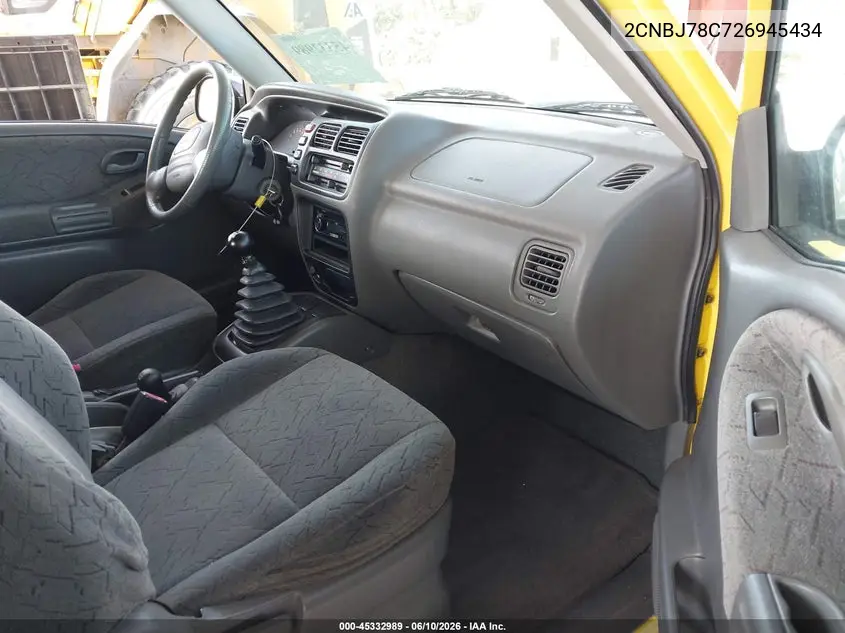2002 Chevrolet Tracker Zr2 VIN: 2CNBJ78C726945434 Lot: 45332989