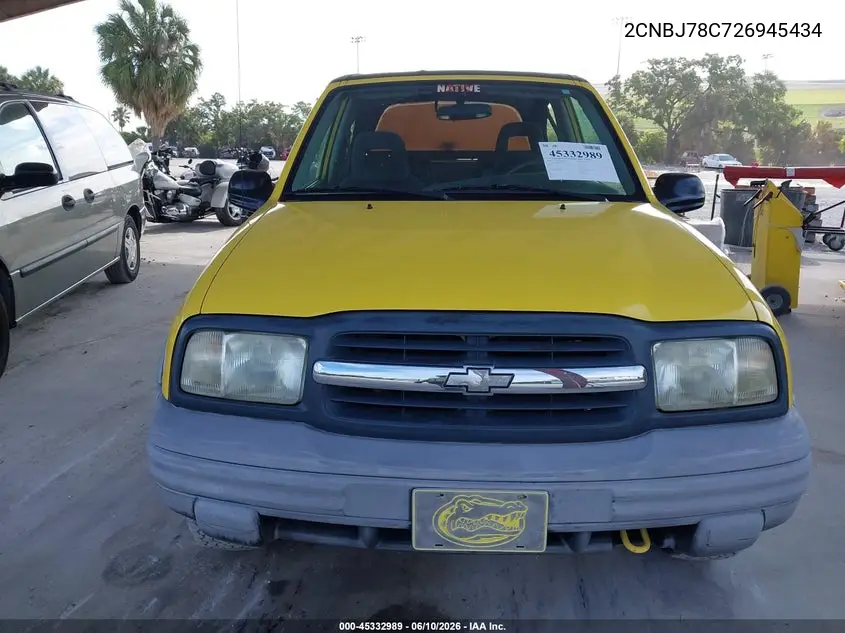 2002 Chevrolet Tracker Zr2 VIN: 2CNBJ78C726945434 Lot: 45332989
