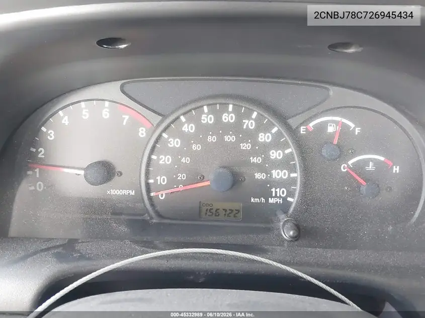 2002 Chevrolet Tracker Zr2 VIN: 2CNBJ78C726945434 Lot: 45332989