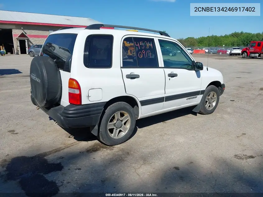 2004 Chevrolet Tracker VIN: 2CNBE134246917402 Lot: 45340917