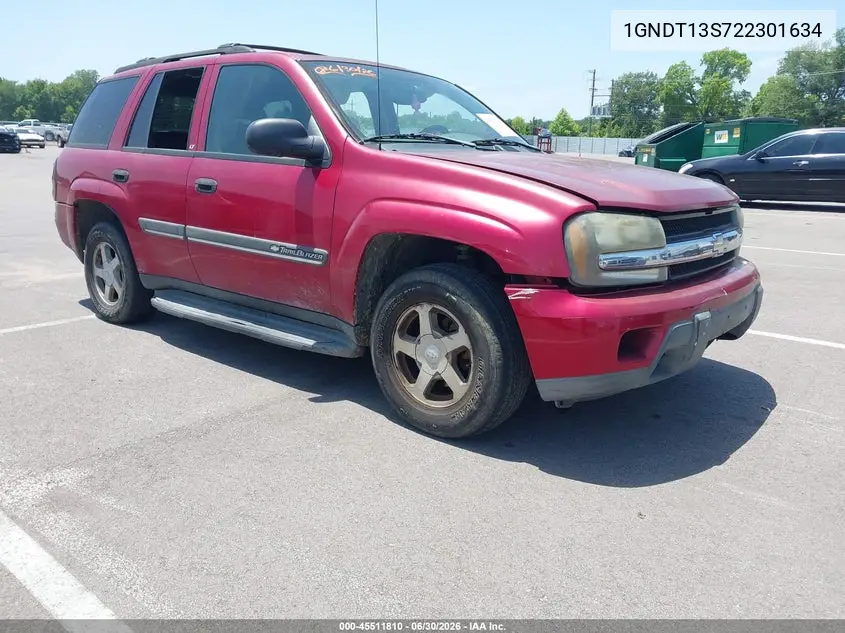 2002 Chevrolet Trailblazer Lt VIN: 1GNDT13S722301634 Lot: 45511810