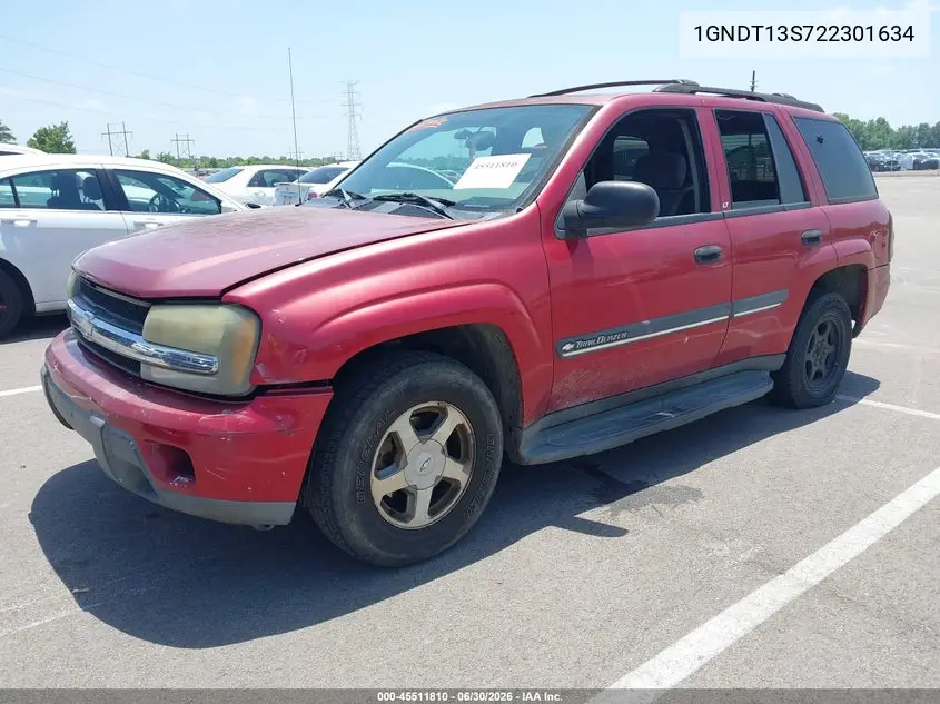 2002 Chevrolet Trailblazer Lt VIN: 1GNDT13S722301634 Lot: 45511810