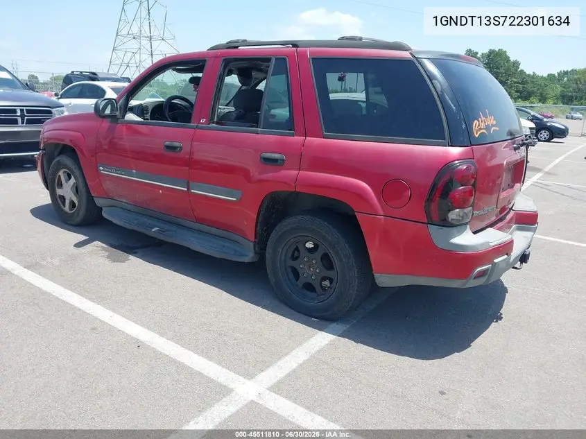 2002 Chevrolet Trailblazer Lt VIN: 1GNDT13S722301634 Lot: 45511810