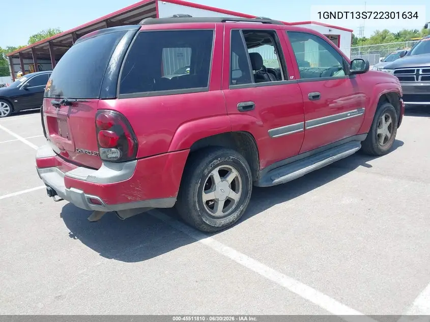 2002 Chevrolet Trailblazer Lt VIN: 1GNDT13S722301634 Lot: 45511810