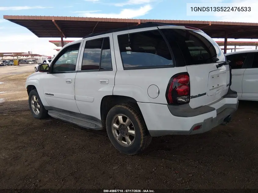 2002 Chevrolet Trailblazer Ltz VIN: 1GNDS13S522476533 Lot: 45667718