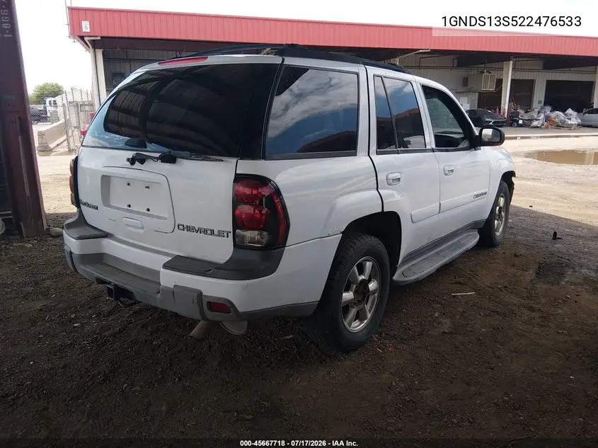 2002 Chevrolet Trailblazer Ltz VIN: 1GNDS13S522476533 Lot: 45667718