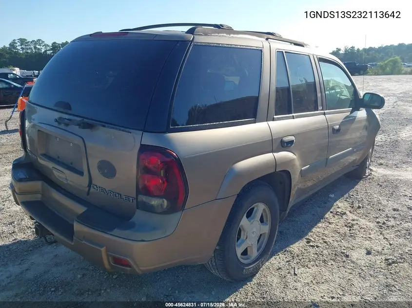2003 Chevrolet Trailblazer Ls VIN: 1GNDS13S232113642 Lot: 45624831