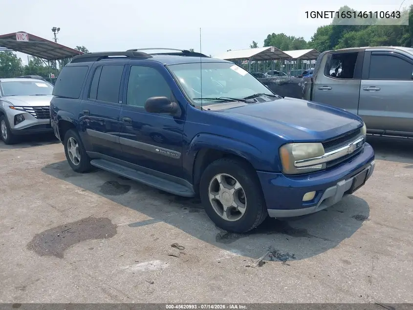 2004 Chevrolet Trailblazer Ext Ls VIN: 1GNET16S146110643 Lot: 45620993
