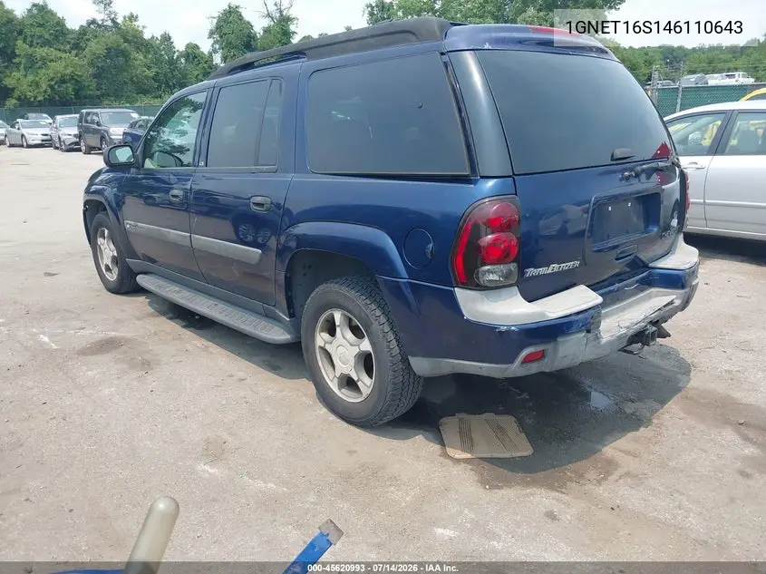 2004 Chevrolet Trailblazer Ext Ls VIN: 1GNET16S146110643 Lot: 45620993