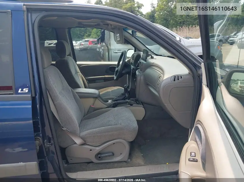 2004 Chevrolet Trailblazer Ext Ls VIN: 1GNET16S146110643 Lot: 45620993