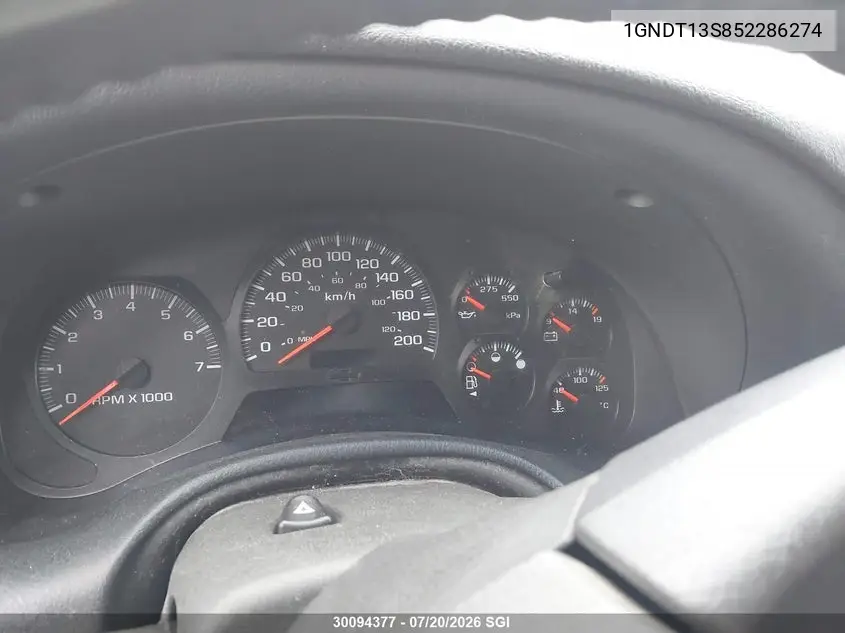 2005 Chevrolet Trailblazer Ls/Lt VIN: 1GNDT13S852286274 Lot: 30094377