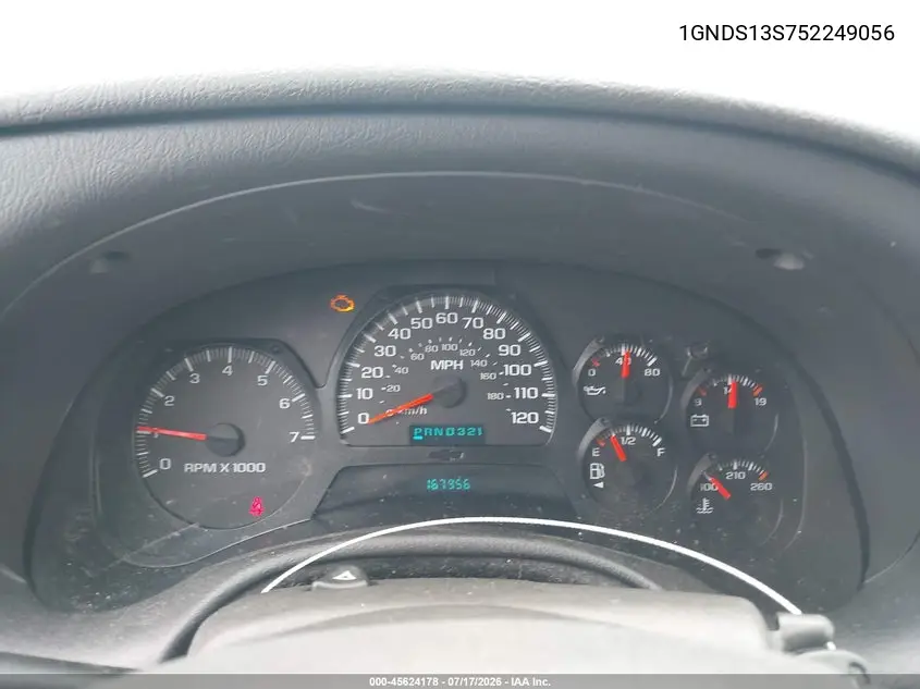 2005 Chevrolet Trailblazer Lt VIN: 1GNDS13S752249056 Lot: 45624178