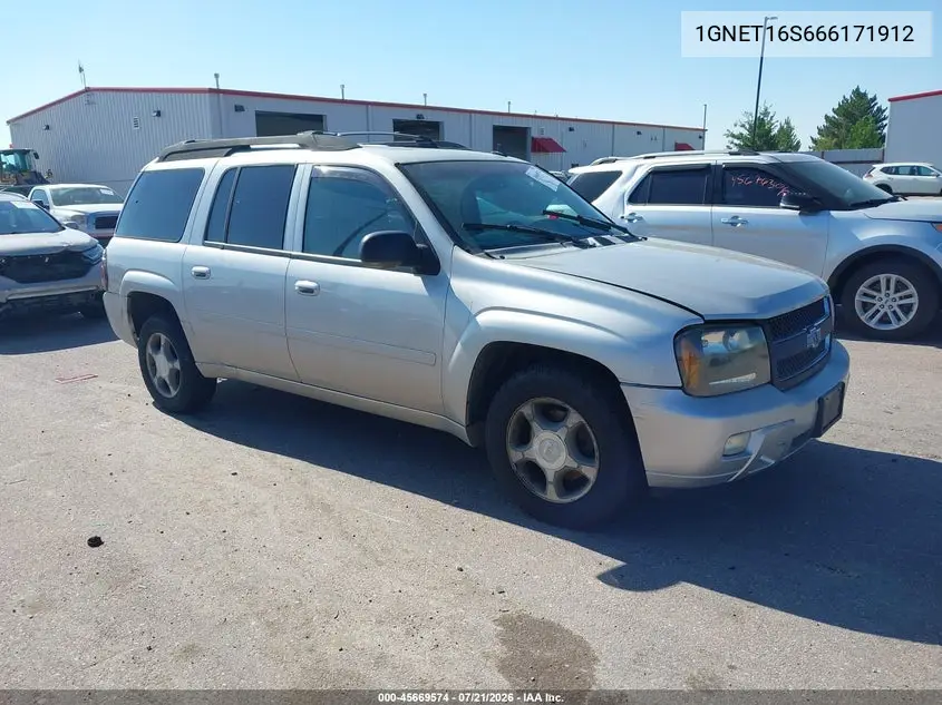 2006 Chevrolet Trailblazer Ext Lt VIN: 1GNET16S666171912 Lot: 45669574