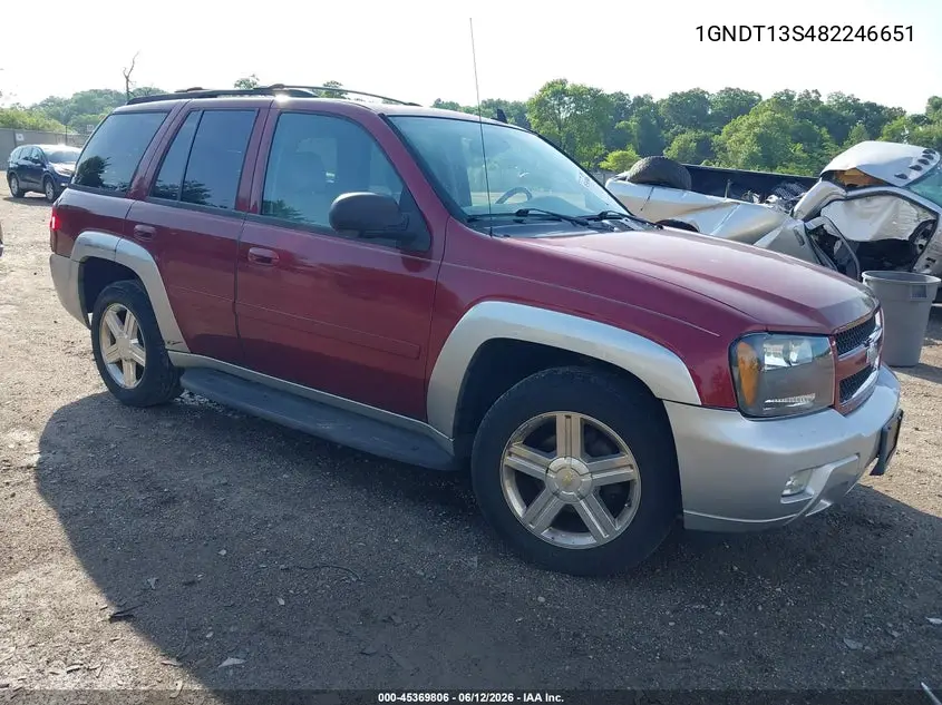 2008 Chevrolet Trailblazer Lt VIN: 1GNDT13S482246651 Lot: 45369806