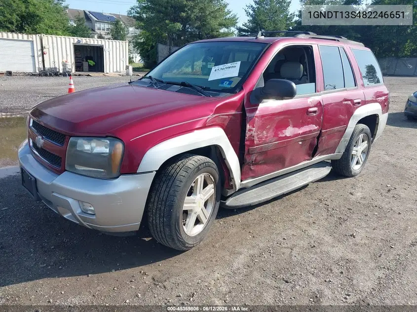 2008 Chevrolet Trailblazer Lt VIN: 1GNDT13S482246651 Lot: 45369806
