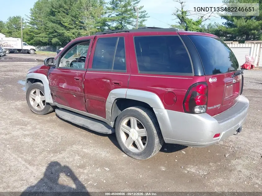 2008 Chevrolet Trailblazer Lt VIN: 1GNDT13S482246651 Lot: 45369806