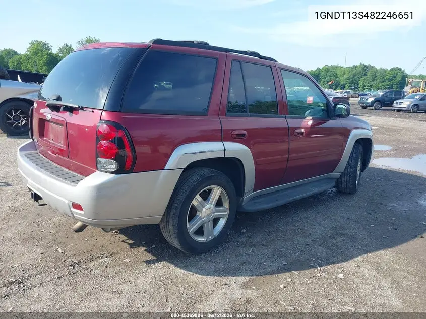 2008 Chevrolet Trailblazer Lt VIN: 1GNDT13S482246651 Lot: 45369806