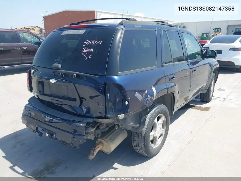 2008 Chevrolet Trailblazer Lt VIN: 1GNDS13S082147358 Lot: 45674946