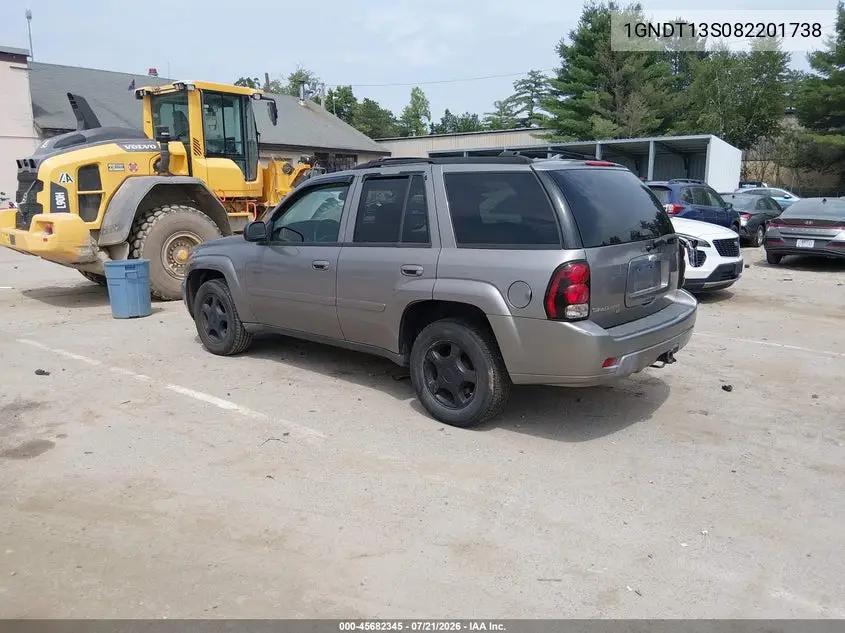 2008 Chevrolet Trailblazer Lt VIN: 1GNDT13S082201738 Lot: 45682345