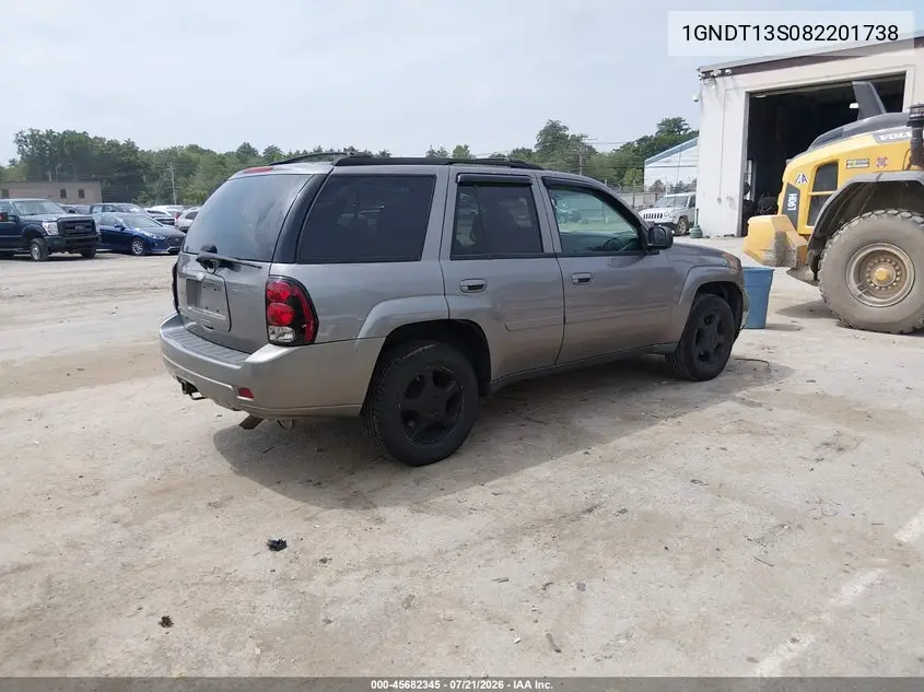 2008 Chevrolet Trailblazer Lt VIN: 1GNDT13S082201738 Lot: 45682345