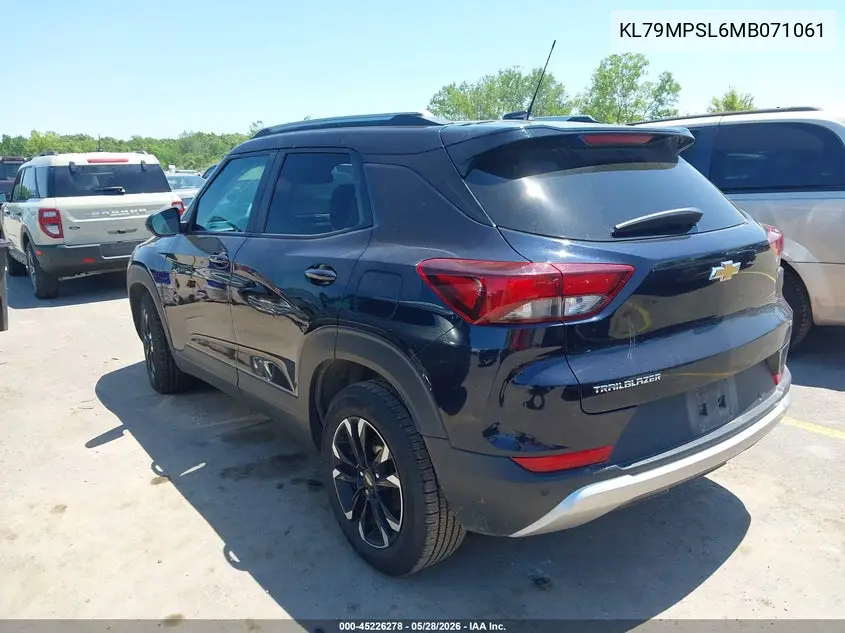 2021 Chevrolet Trailblazer Fwd Lt VIN: KL79MPSL6MB071061 Lot: 45226278