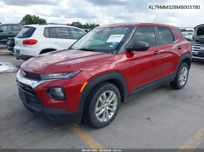 2021 Chevrolet Trailblazer Fwd Ls VIN: KL79MMS28MB005780 Lot: 45375987