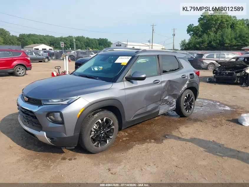 2021 Chevrolet Trailblazer Fwd Lt VIN: KL79MPSL6MB012589 Lot: 45602520
