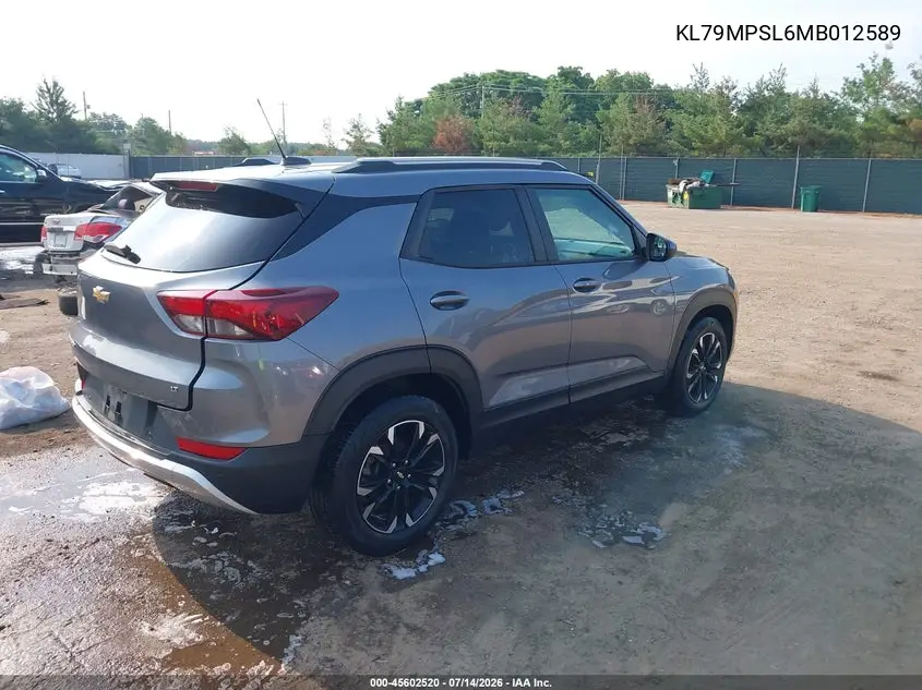 2021 Chevrolet Trailblazer Fwd Lt VIN: KL79MPSL6MB012589 Lot: 45602520