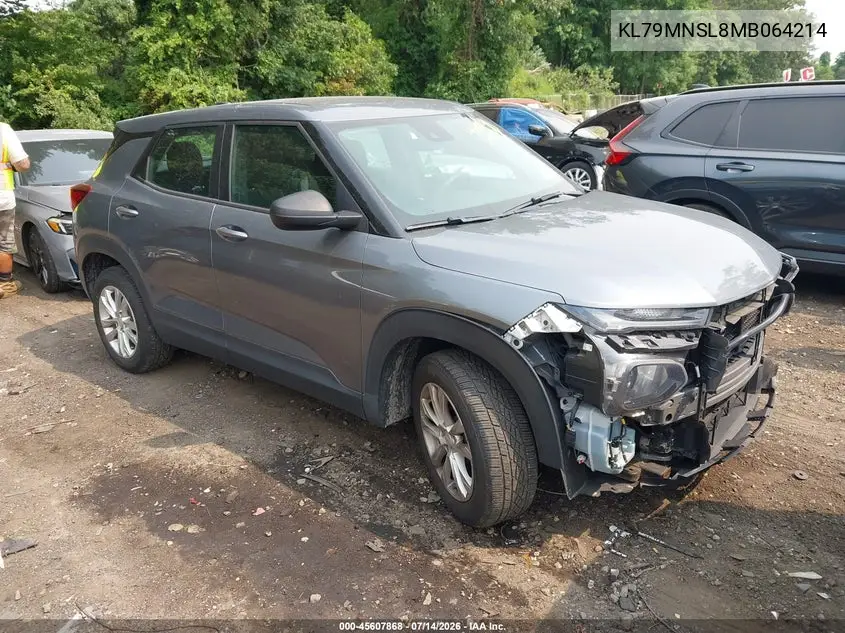2021 Chevrolet Trailblazer Awd Ls VIN: KL79MNSL8MB064214 Lot: 45607868
