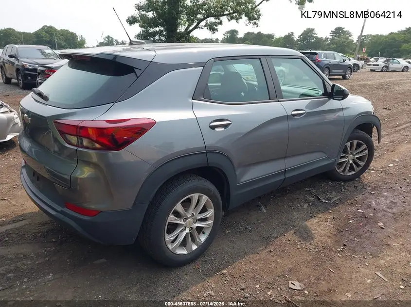 2021 Chevrolet Trailblazer Awd Ls VIN: KL79MNSL8MB064214 Lot: 45607868