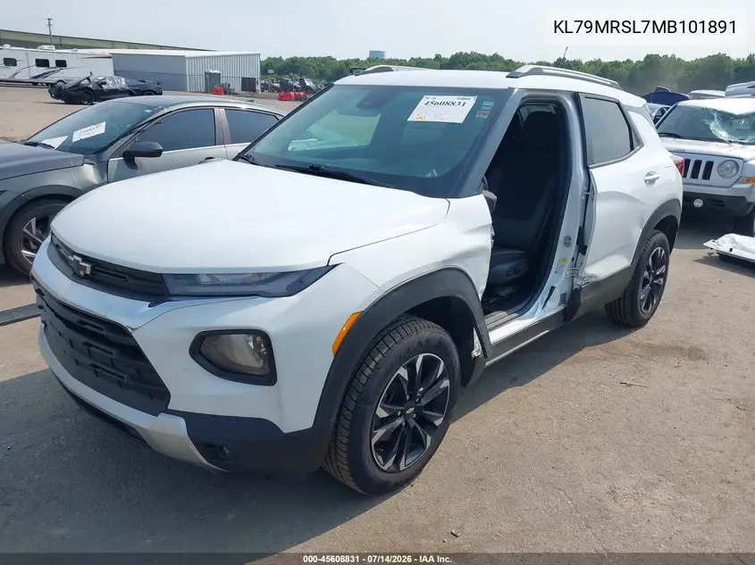 2021 Chevrolet Trailblazer Awd Lt VIN: KL79MRSL7MB101891 Lot: 45608831