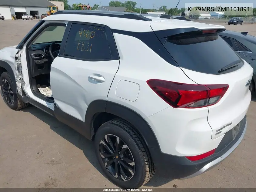 2021 Chevrolet Trailblazer Awd Lt VIN: KL79MRSL7MB101891 Lot: 45608831