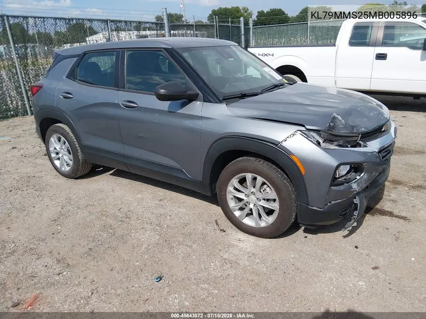 2021 Chevrolet Trailblazer Fwd Ls VIN: KL79MMS25MB005896 Lot: 45643572