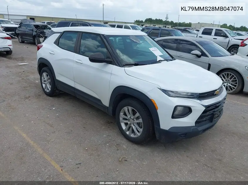 2021 Chevrolet Trailblazer Fwd Ls VIN: KL79MMS28MB047074 Lot: 45662612