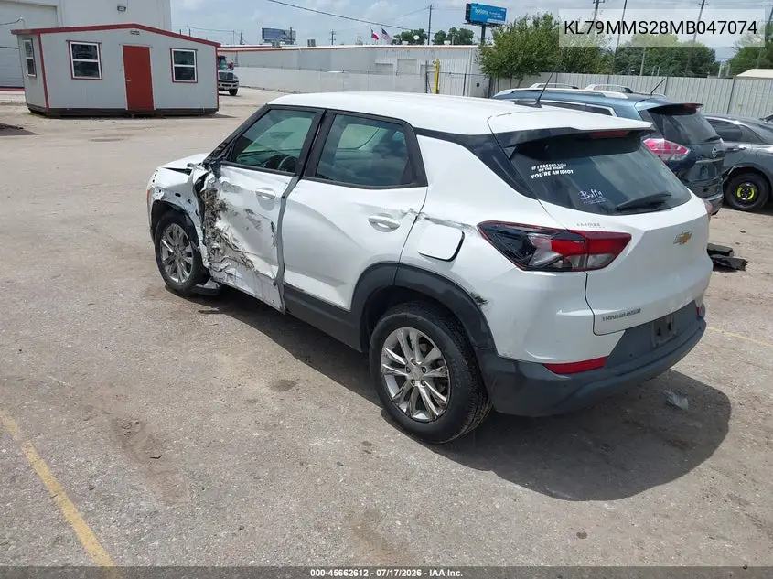 2021 Chevrolet Trailblazer Fwd Ls VIN: KL79MMS28MB047074 Lot: 45662612