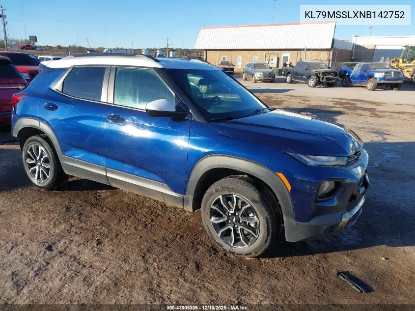 KL79MSSLXNB142752 2022 Chevrolet Trailblazer Awd Activ