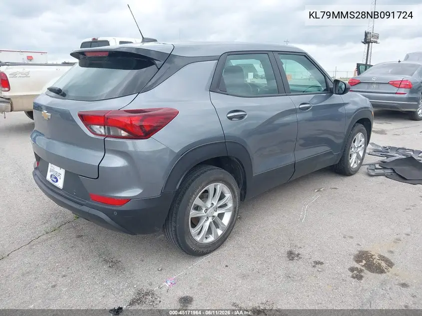 2022 Chevrolet Trailblazer Fwd Ls VIN: KL79MMS28NB091724 Lot: 45171964